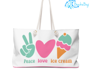 Peace Love Ice Cream Beach Bag – Beach Tote